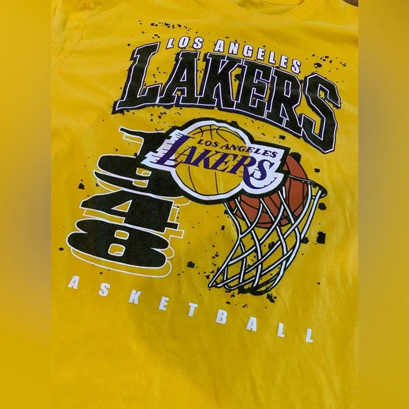 LOS ANGELES LAKERS‎ NBA Yellow 1948 Men’s T Shirt Size XXL - Picture 6 of 9